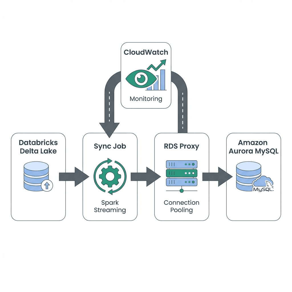 Databricks Aurora Sync architecture and workflow diagram